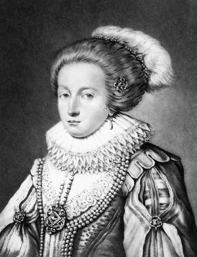 Elizabeth Stuart, Koningin van Bohemen (1596-1662) illustratie uit 
